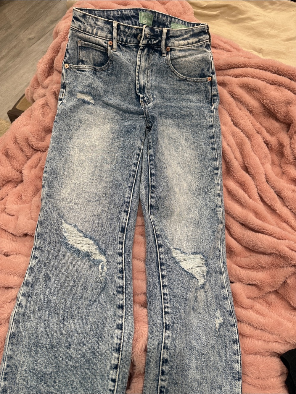 Articles Of Society New "The Village-High Rise Straight" Acid Wash Distressed 25